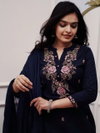 SI 196 Rayon Slub With Embroidery Work Top With Bottom Dupatta Online Wholesale